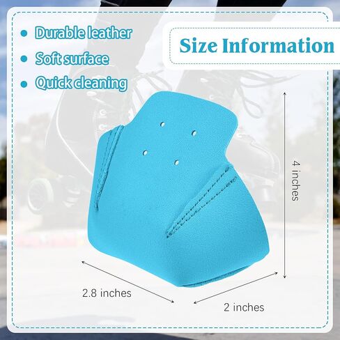 2 Pieces Roller Skate Toe Guards Artificial Leather Toe Guards Protectors for Quad Roller Skate (Black,Solid Pattern) in Saudi Arabia