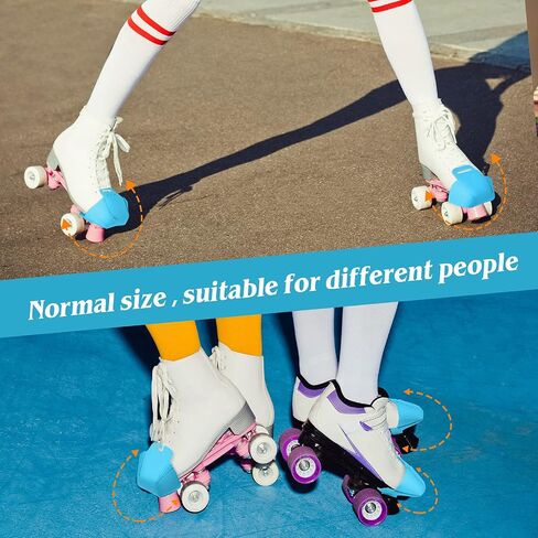 2 Pieces Roller Skate Toe Guards Artificial Leather Toe Guards Protectors for Quad Roller Skate (Black,Solid Pattern) in Saudi Arabia