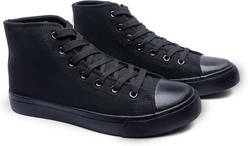 Women's High-Top Canvas Sneakers – Classic Lace-Up Casual Shoes with Extra Shoelaces – Comfortable, Stylish, and Durable in Saudi Arabia