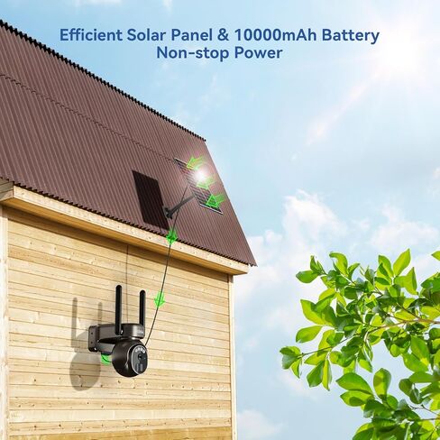 Xega 4G LTE Security Camera No WiFi with SIM Card 2K Super HD Solar Powered Wireless Outdoor 4G Security Camera PIR Motion Sensor Night Vision 2 Way Talk 【Built in SIM Card】 in Saudi Arabia