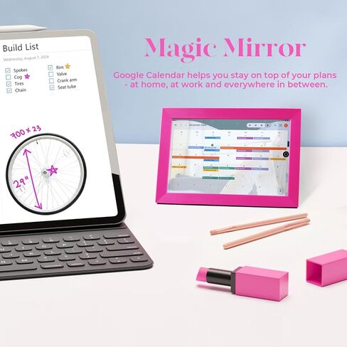 Changing 10.1 Ceci Smart Display | Magic Mirror Picture Frame丨Google Calendar&HomeHub&Assistant丨Smart TV丨Gift for Girl丨Music Mirror丨 Replace The Traditional Mirror in Kuwait
