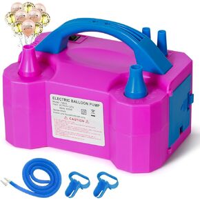 Portable Dual Nozzle Efficient Electric Balloon Pump - Inflate with Ease Using This Electric Balloon Inflator Machine,Faster and Save Time 【 2 PCS Tying Tools and 1 Trachea】