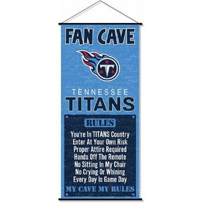 لافتة WinCraft Tennessee Titans Man Cave Fan لتمرير الباب على الحائط