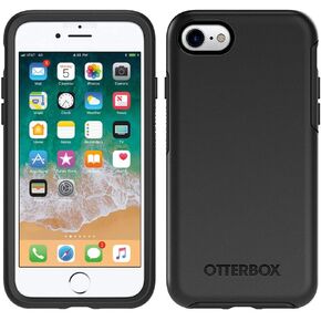 OtterBox iPhone SE 3rd/2nd Gen, iPhone 8/7 (not compatible with Plus sized models) Symmetry Series Case - BLACK, ultra-sleek, wireless charging compatible, raised edges protect camera & screen