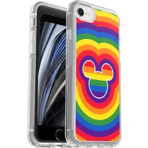 OtterBox iPhone SE 3rd/2nd Gen، iPhone 8/7 (غير متوافق مع الطرز ذات الحجم الكبير) حافظة سلسلة Symmetry - أسود، أنيق للغاية، متوافق مع الشحن اللاسلكي، حواف مرتفعة تحمي الكاميرا والشاشة