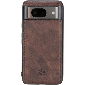 Venito Lucca Leather Case Compatible with Google Pixel 8 (6.4 inch) – Extra Secure with Padded Back Cover (Antique Brown)