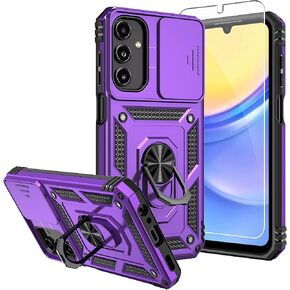 for Galaxy A15 5G Phone Case,with Screen Protector and Camera Cover,[Military Grade] 16ft.Drop Tested Cover with Magnetic Kickstand Protective Case for Samsung A15 5G, Blue in Kuwait