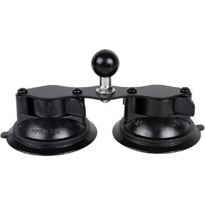 Double Suction Cup Car Base Mount with 1" Ball, Window Suction Cup Holder, Compatible with RAM Mounts B Size 1 Inch Ball Double Socket Arm