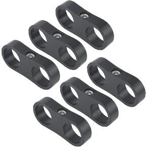 WMYCONGCONG 6 PCS 8AN Hose Separator Clamp Aluminum Oil Line and Gas Line Mounting Clamps for 1/2 Fuel Hose, Oil Hose, Brake Line, Water Pipe and Gas Line (8AN)