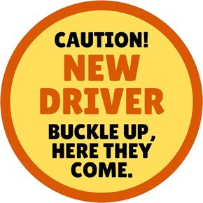 Caution Student Driver, Removable and Reusable Magnetic Bumper Stickers for New Drivers, 8 Inches (Student Driver)