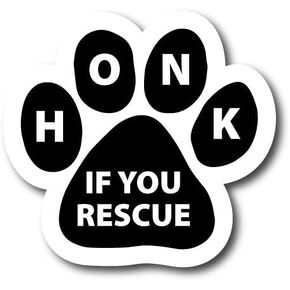 Magnet Me Up I Love My Rescue Pawprint Magnet Decal, 5 Inch, Heavy Duty Automotive Magnet fot Car Truck SUV