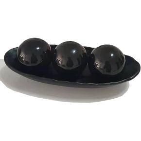 home decor tray and orbs balls set of 3,ideal gift for weddings special occasions and for decorative accents centerpiece in your living dining room coffee table,spheres house decorations