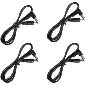 4-Pack DC Male to Male Cable 5.5mm X 2.1mm Connector Plug Patch Wire Adapter Extension Cord for Strip Light, DVR CCTV Surveillance Security Camera, Audio Recording, Car, Monitor 2Ft