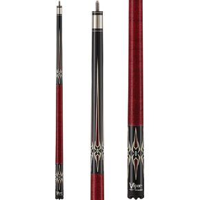 Viper Sinister 58" 2-Piece Billiard/Pool Cue, Black with Maroon/Cream Points