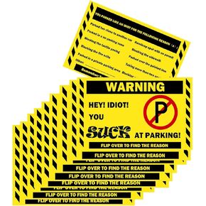 You Parked Like an Idiot Cards - 100 Pack Business Cards Writable Bad Parking Cards 3.54" x 2.12" Multi Violation Reasons (Yellow) in Kuwait