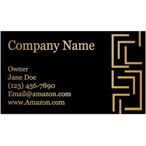 Personalized Gold Foil Black Business Cards 100 Pack - 3.5" x 2" Cards - 14 PT Thick Sturdy Cards - Unique Shiny Gold Foil - Made in the U.S.A. (Gold Luxury)