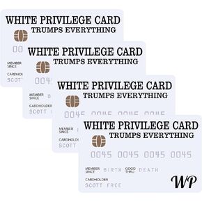 4 Pcs White Privilege Cards PVC Trump Everythings Credit Cards Anniversary Cards Funny Joke Cards Portable Business Gift Card for Men Women