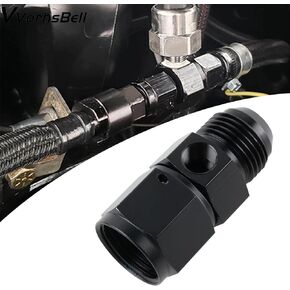 8AN Male Flare to 8AN Female Swivel with 1/8 NPT Gauge Port Fuel Pressure Take Off Fitting Adapter Aluminum