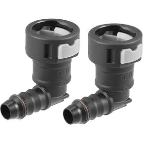 X AUTOHAUX 2pcs Fuel Line Quick Connect 90 Degree Push-On Single Barb Adapter Connector for 12mm to 1/2 Rubber Tubing