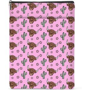 Western Book Sleeve Cow Skull Book Lovers Gifts Western Gifts Cowgirl Accessories for Women Book Protector Book Pouch Bookish Gifts Book Cover with Front Pocket for Birthday Graduation Mothers Day
