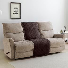 STONECREST Recliner Sofa Cover, Waterproof Microsuede Recliner Sofa Slipcover, Stay in Place (Chocolate, Recliner Sofa 35" Left Side)