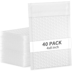 6x10 Inch White Bubble Mailers 80 Pack Self-Seal Poly Padded Envelopes Suitable for Small Businesses to Package and Mail Jewelry Cosmetics, Electronic Products, Cards (White, 6x10-80)