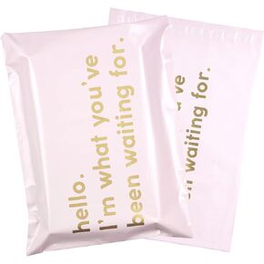 RUSPEPA Poly Mailer Shipping Bag with Self Sealing, Business Text Printed Design, 100 Pack 6 x 9 inches, Black