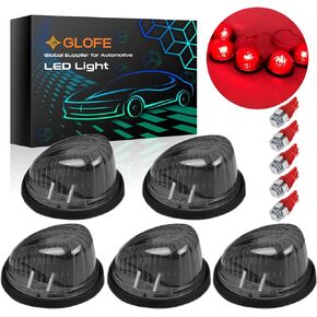 Roof Running Cab Marker Light Smoked Cover Lens/Base Compatible with C/K Series 1977 1978 1979 1980 1981 1982 1983 1984 1985 1986 1987 Suburban and Blazer Pickup Truck + Ice Blue T10 LED Bulbs