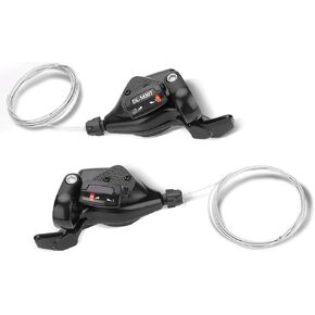 Akozon 1 Pair Triple 3X7/8/9 Speed Bicycle Gear Shift Derailleur Left/Right Shifter Bike Shift Levers Bicycle Transmission Cycling Accessories (3x7Speed)