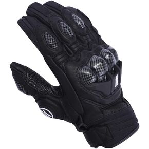 Harssidanzar Breathable Leather Motorcycle Gloves Touchscreen for Men Women KM046