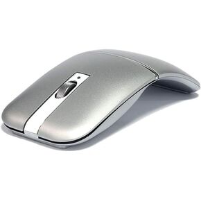 Foldable Arc Wireless Mouse Silent Click Bluetooth 2.4GHz Dual Modes Portable Curved Mouse for Home, Office, Travel