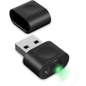 HOTLIFE ماوس Jiggler غير قابل للاكتشاف، جهاز تحريك ماوس USB يبقي جهاز الكمبيوتر مستيقظًا، شاكر تلقائي ماوس بدون سائق مع زر تبديل 3 أوضاع للحفاظ على شاشة الكمبيوتر المحمول نشطة، أسود