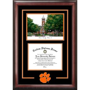 Campus Images SC994SG Clemson University Spirit Graduate Diploma Frame with Lithograph Print, 8.5" x 11"