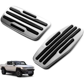 BestEvMod Compatible with Hummer EV 2022-2024 Sport Pedals Set Accessories,Brake and Accelerator Pedal Covers No Drilling Foot Pedal Pads Anti-Slip Car Replacement