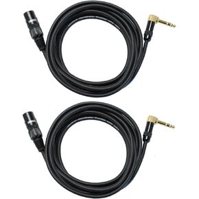 Audio2000's C14012P2 12 Ft 1/4" TRS Right Angle to XLR Male Cable (2 Pack)