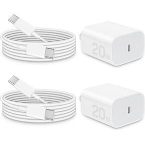 i Phone 15 Charger Fast Charging-20W USB C Wall Charger Block with 6Ft Type-C to Type-C Cable for i Phone 15/15 Pro/15 Plus/15 Pro Max, i Pad Pro/Air & More