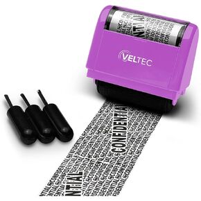 Identity Theft Protection Roller Stamp - Confidential Roller Stamp - Data Theft Protection Stamp - Anti Theft, Security and Privacy Guard Stamp - 3 Ink Refills (Green)