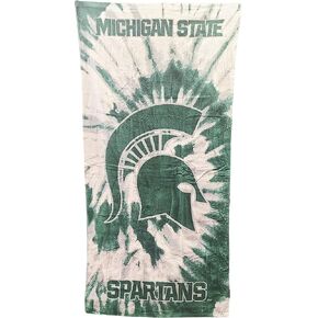 WinCraft Licensed NCAA 100% Cotton Prime Pride Tie Dye Beach Towel 60" x 30" (Michigan State Spartans)