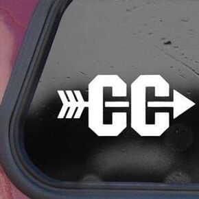 Cross Country School Sports - White - 5" Wide Decal Laptop Tablet Skateboard car Sticker in Kuwait