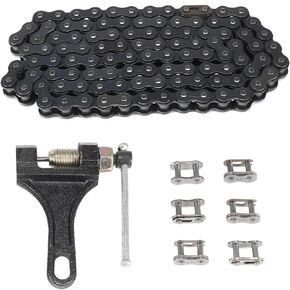Black 420 Chain 102 Link with Chain Breaker Compatible with Coleman BT200X CT200U Trail 200 CT200U Baja 196cc 6.5hp Mini Bike Scooter Part 110cc SSR SDG 125cc ATV Quad Motorcycle Motocross