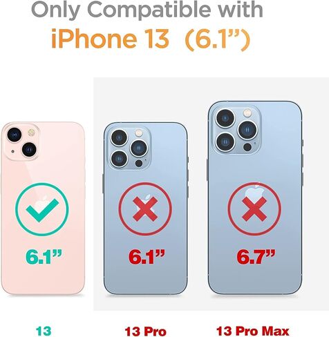 RoseParrot case for iPhone 13 with Screen Protector + Ring Holder, Clear with Floral Pattern Design, Soft&Flexible Bumper Shockproof Protective Cover （Fireflies） in Saudi Arabia