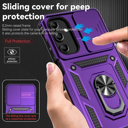 for Galaxy A15 5G Phone Case,with Screen Protector and Camera Cover,[Military Grade] 16ft.Drop Tested Cover with Magnetic Kickstand Protective Case for Samsung A15 5G, Blue in Kuwait
