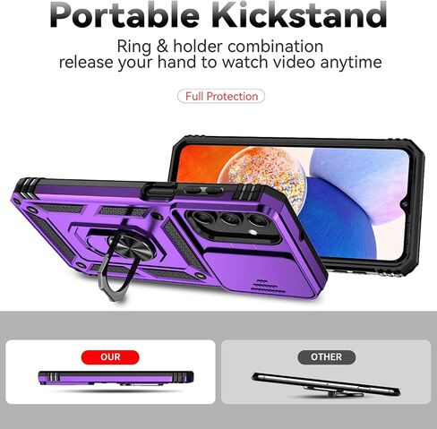 for Galaxy A15 5G Phone Case,with Screen Protector and Camera Cover,[Military Grade] 16ft.Drop Tested Cover with Magnetic Kickstand Protective Case for Samsung A15 5G, Blue in Kuwait