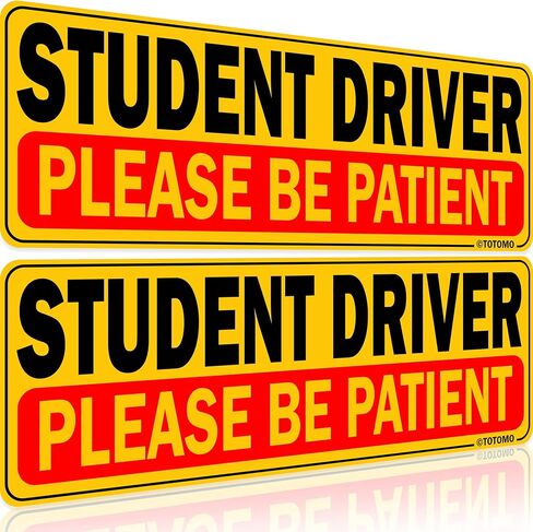 TOTOMO Student Driver Sticker and Window Cling Sign for Car 10"x3.5" Adhesive Reflective Vehicle Safety for New Rookie Learner Drivers Removable Bumper Sticker Please Be Patient (4 Pack) in Saudi Arabia