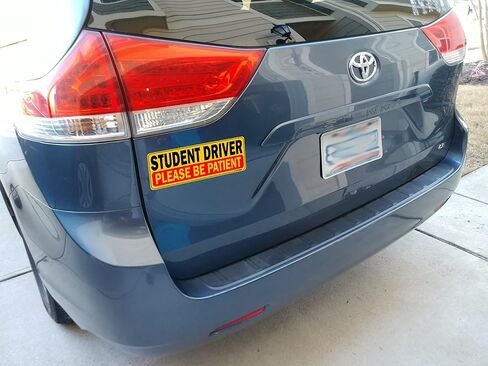 TOTOMO Student Driver Sticker and Window Cling Sign for Car 10"x3.5" Adhesive Reflective Vehicle Safety for New Rookie Learner Drivers Removable Bumper Sticker Please Be Patient (4 Pack) in Saudi Arabia