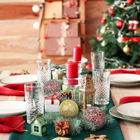 2 قطعة من كرات الفسيفساء الزجاجية الكروية المزخرفة، كرات مركزية، زينة عيد الميلاد الحمراء للأطباق والمزهريات وصينية حشو الأطباق وديكور طاولة القهوة مقاس 3.35 بوصة in Kuwait