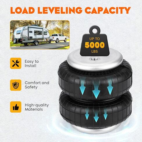 طقم تعليق أكياس زنبرك الهواء الخلفي لسيارة Ford F150 2WD & 4W 2015-2023، سعة تسوية الحمل 5000 رطل، نوابض مساعدة تحل محل Firestone 2582 W21-760-2582 W217602582 in Saudi Arabia