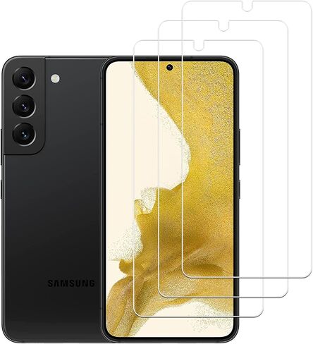 (3 عبوات) واقي شاشة صلابة 9H لهاتف Samsung Galaxy S22 5G - خالٍ من الفقاعات - مقاوم للخدش - سهل التركيب، واقي شاشة من الزجاج المقوى متوافق مع Samsung Galaxy S22 5G in Kuwait