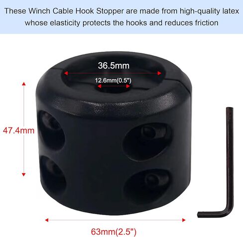 Synthetic Winch Rope Kit 1/4" x100FT(2Pcs 50FT) - 9500LBS Winch Line Rope Replacement with Rope Winch Hook + Rubber Stopper for 4x4 Off Road Vehicle UTV/ATV in Kuwait