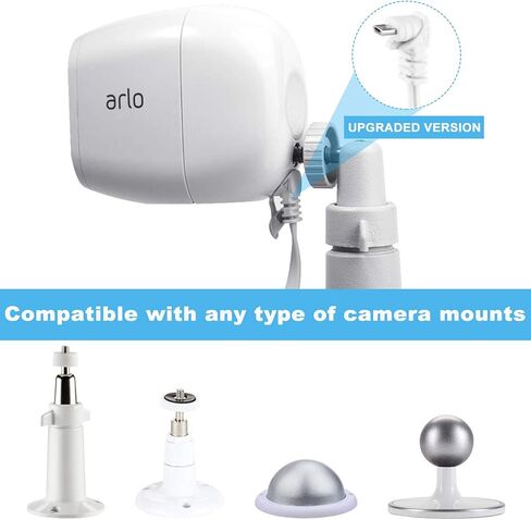 محول طاقة خارجي Arlo مقاوم للطقس بطول 10 أقدام لـ Arlo Pro، وكابل طاقة مأخوذ ومحول شحن سريع 3.0 متوافق مع Arlo Pro، وArlo Pro 2، وArlo Go، مجموعة واحدة، أبيض in Kuwait